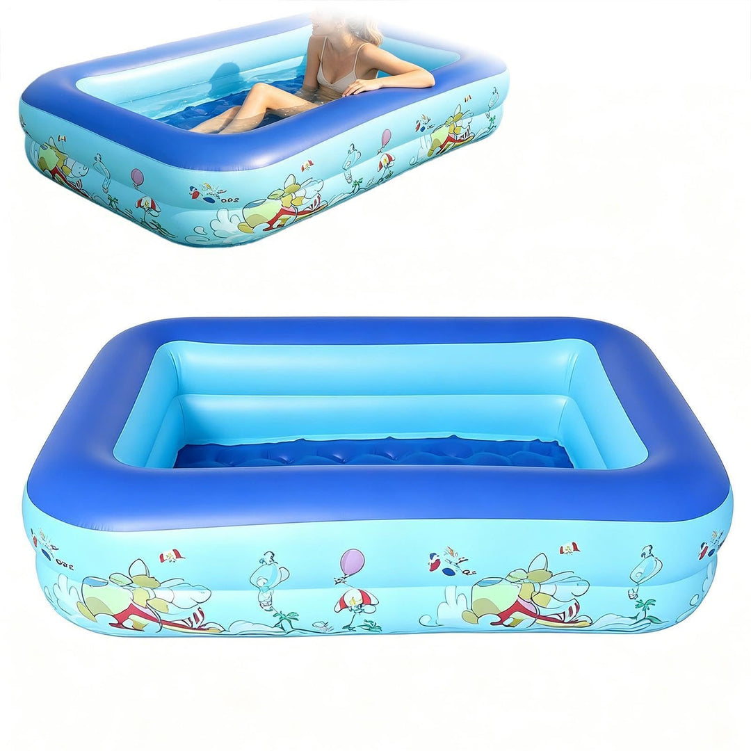 Aufblasbarer Pool - Rechteckig Verdickt Für Garten Hinterhof Sommer | | Stabiles PVC Material Übergr