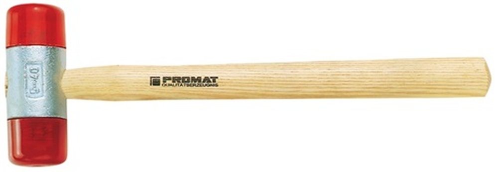 PROMAT 811535 Schonhammer D.50mm 920g CA rot schlagf. m.Holzstiel PROMAT