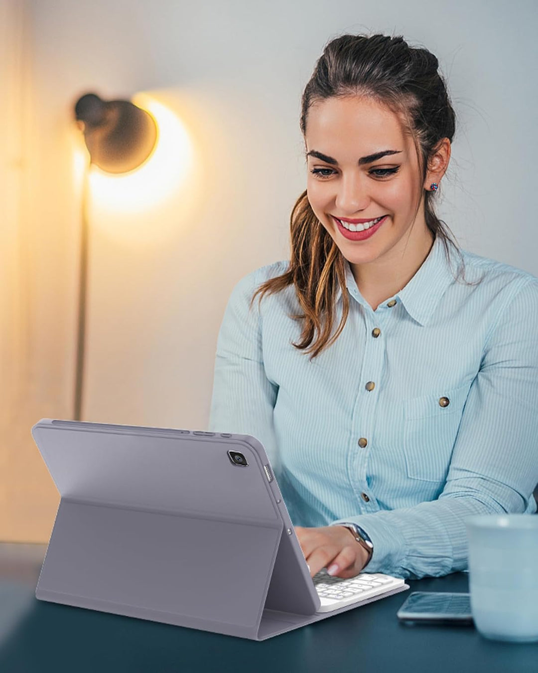Hülle mit Deutscher Tastatur für Samsung Galaxy Tab S6 Lite (2020/2022/2024) 10,4" - Schutzhülle mit
