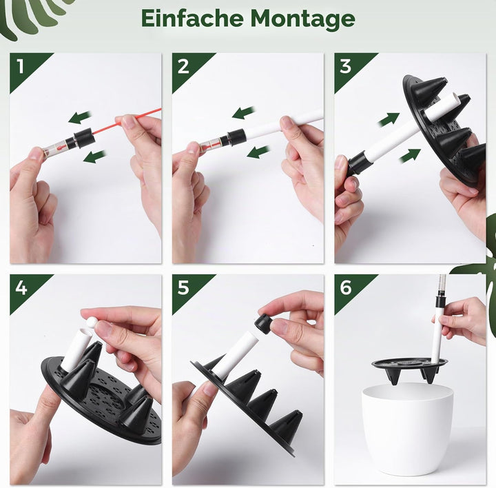 T4U 15cm Selbstwässernder Blumentopf mit Wasseranzeiger Weiss Blumentopf Set 4er-Set, Selbstbewässer