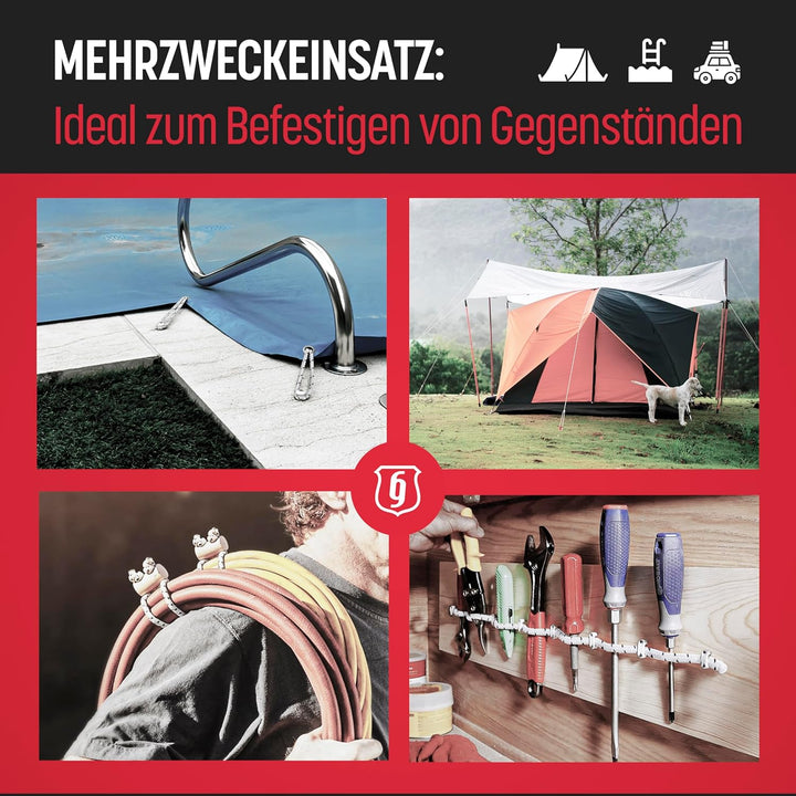 MAGMA Elastisches Seil Bungee-Seil für Schwimmbadabdeckungen 8mm, 25m. Gummiseil für Schwimmbad, Ang