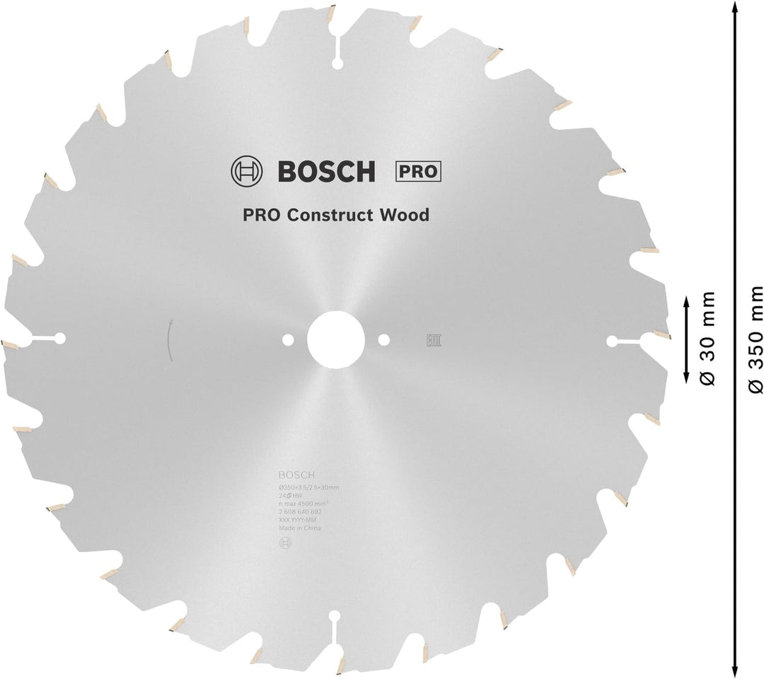 Bosch Accessories Bosch Professional 1x Kreissägeblatt Construct Wood (für Holz, Sägeblatt Ø 350 x 3