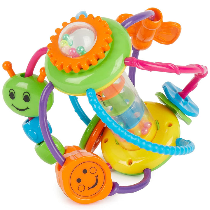 Bieco Motorikball für Babys ab 6 Monate | Greifball und Beissring mit Rassel & Bright Starts, Oball