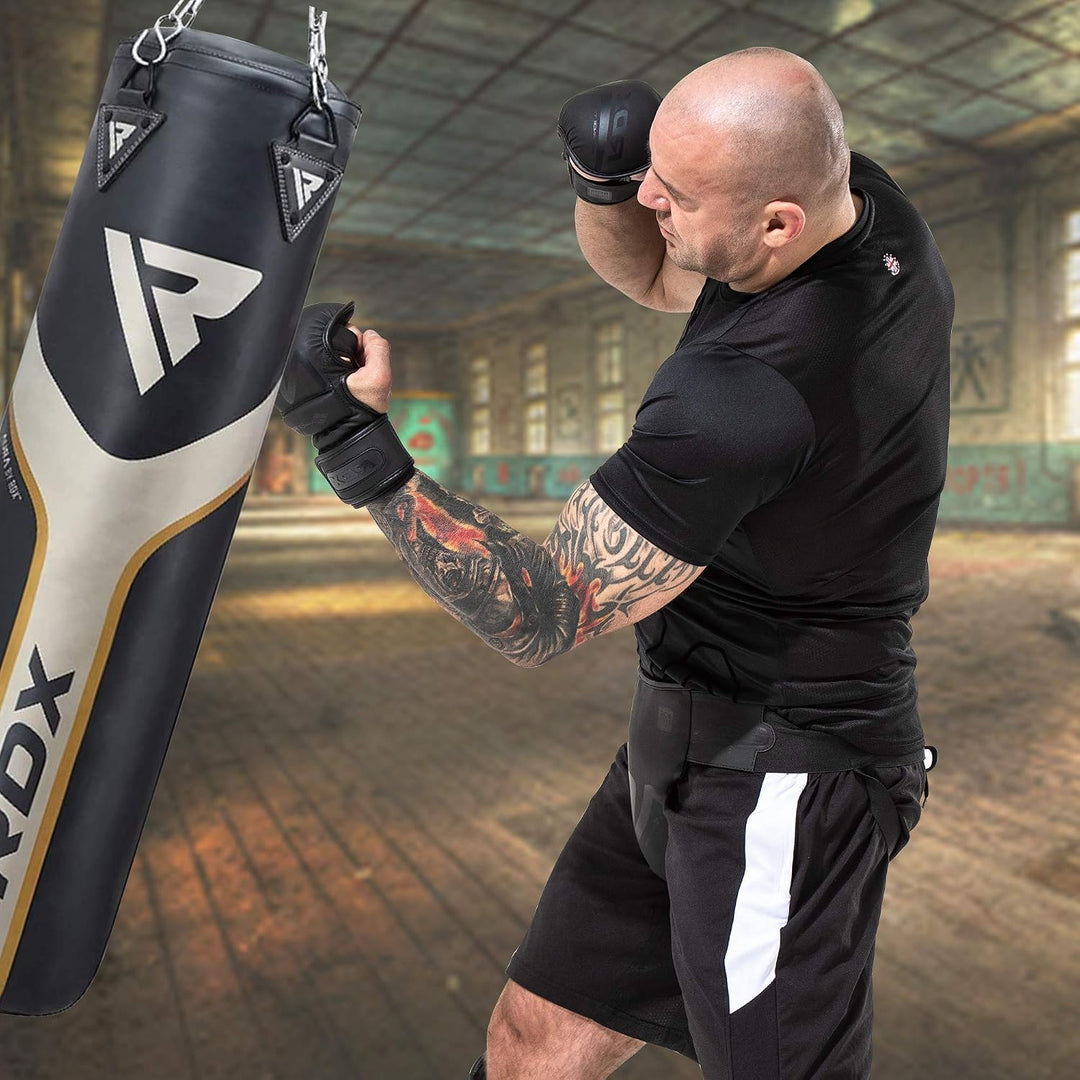 RDX Profi MMA Sparring Handschuhe, Maya Hide Leder, Kampfsport Kickboxen Gepolstert Gloves, Lang Han