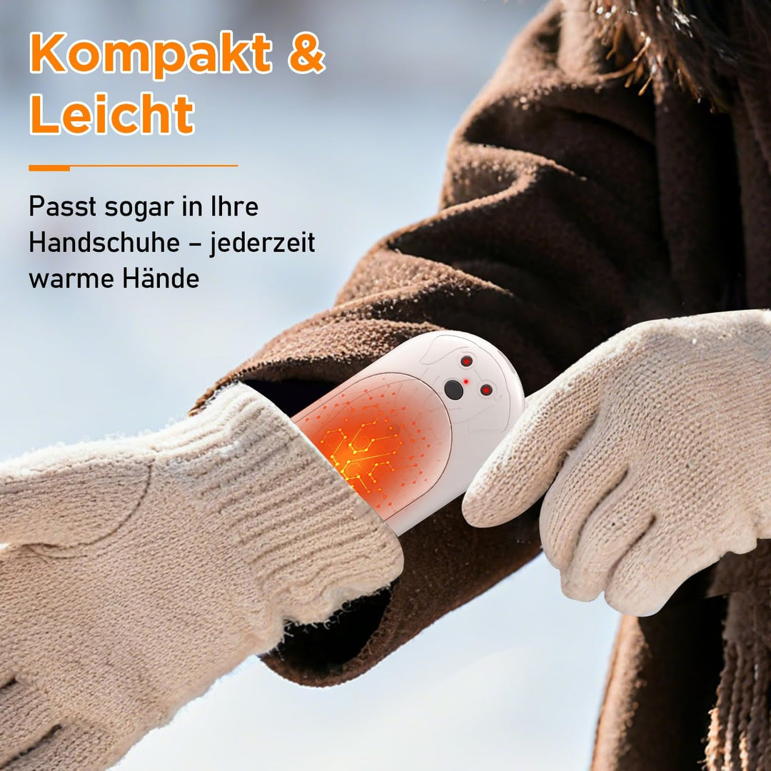 Lepwings Handwärmer Elektrisch, 2er-Pack, 6000 mAh Taschenwärmer Wiederverwendbar mit 3 Modi, 20 Stu
