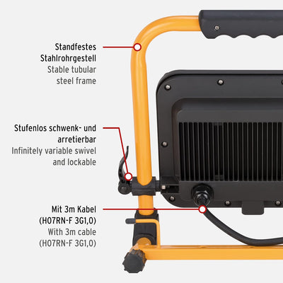 Brennenstuhl LED Arbeitsstrahler JARO 3050 M (30W, 2650lm, 6500K, IP65, LED Baustrahler mit 3m Kabel