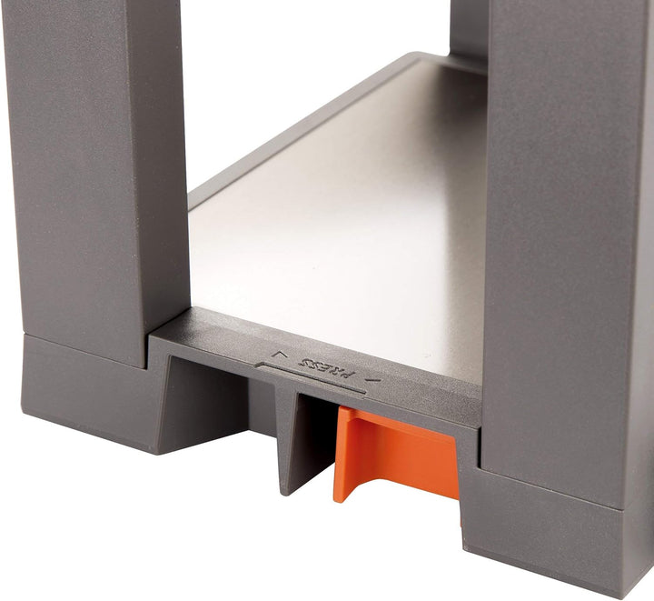 AMBIA-LINE Tellerhalter ZC7T0350 oriongrau matt für 12 Teller mit Ø 186-322 mm rutschsicher im Auszu
