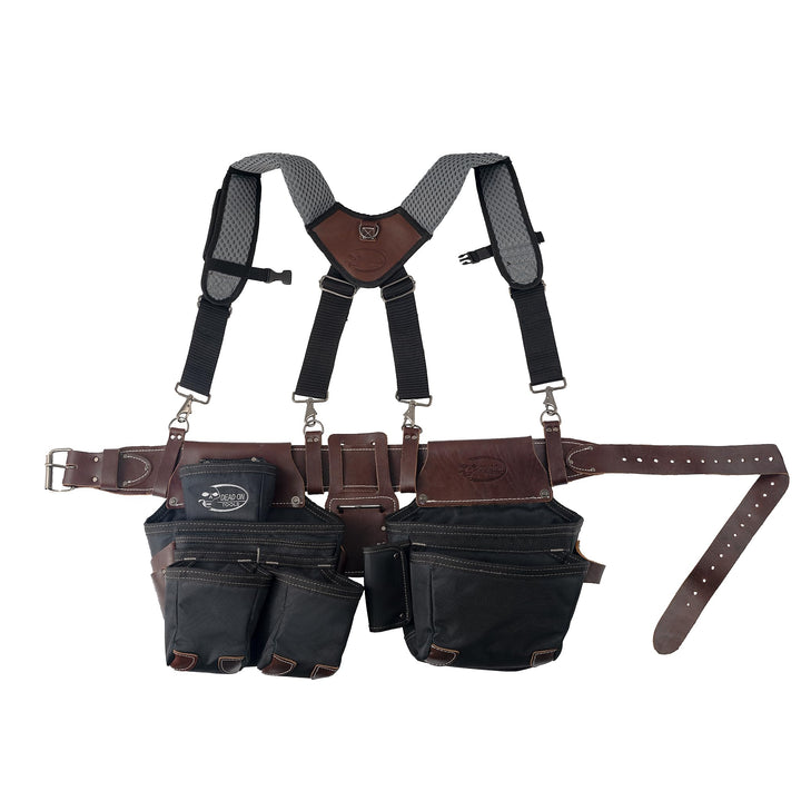 Dead On Tools DO-HSR Leather Hybrid Tool Belt with Suspender, Black, Black