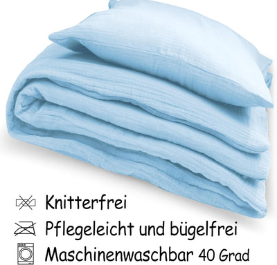 PinkZebra Musselin Kinderbettwäsche 100x135 cm + 40 x 60 cm, Bettwäsche aus ohne GMO 100% Bio-Baumwo