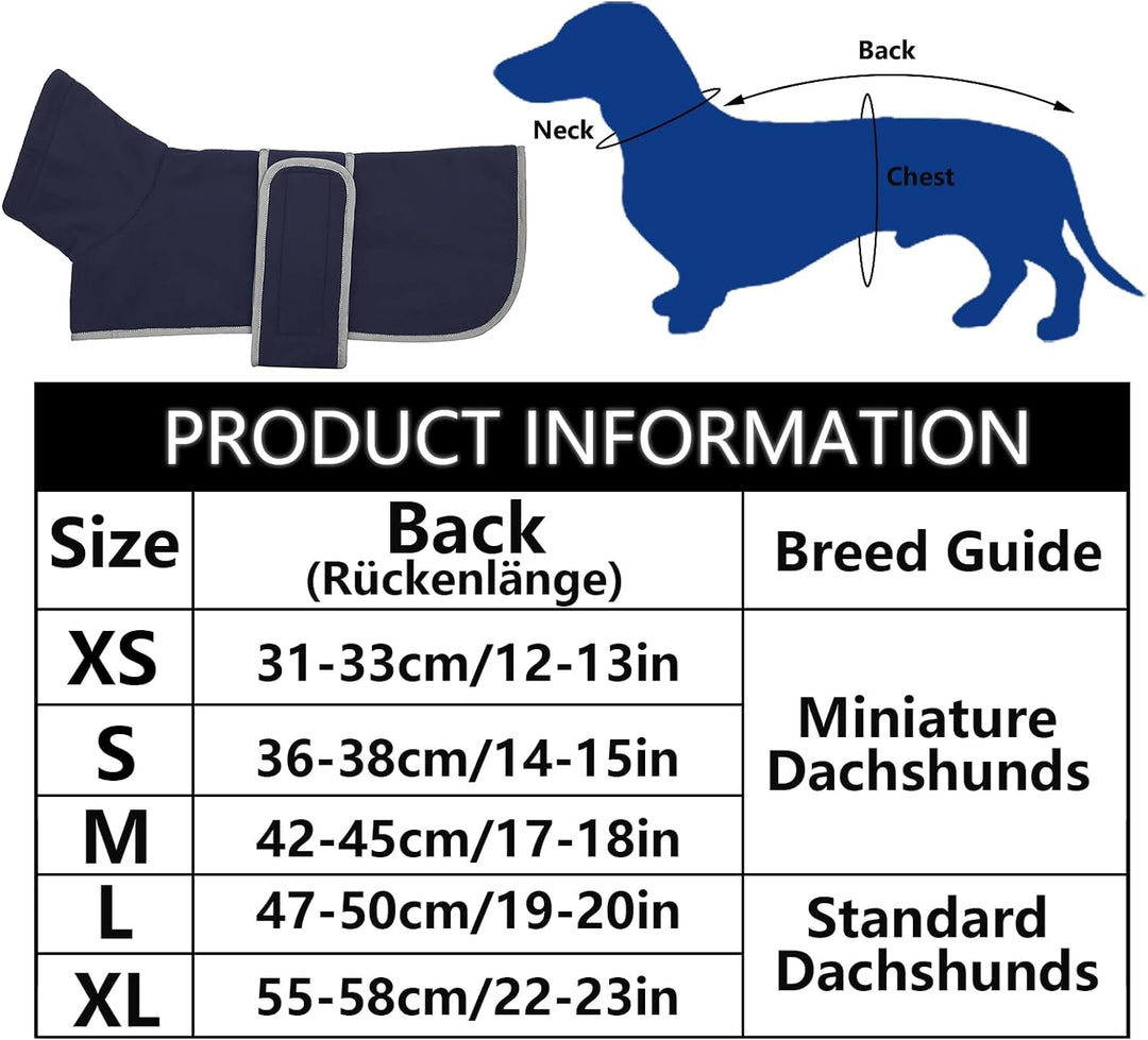 Geyecete -Gemütlich Polarfleece Winter hundemantel fur Dackel,Miniatur Dackel fleece hundepullover,H