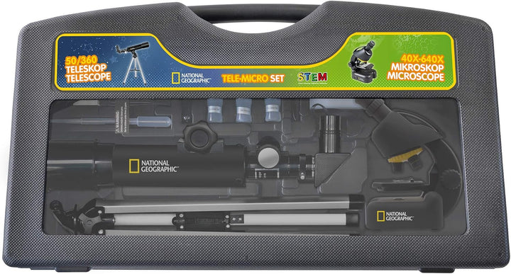 National Geographic Teleskop und Mikroskop Set für Kinder und Einsteiger inklusive Smartphone Kamera