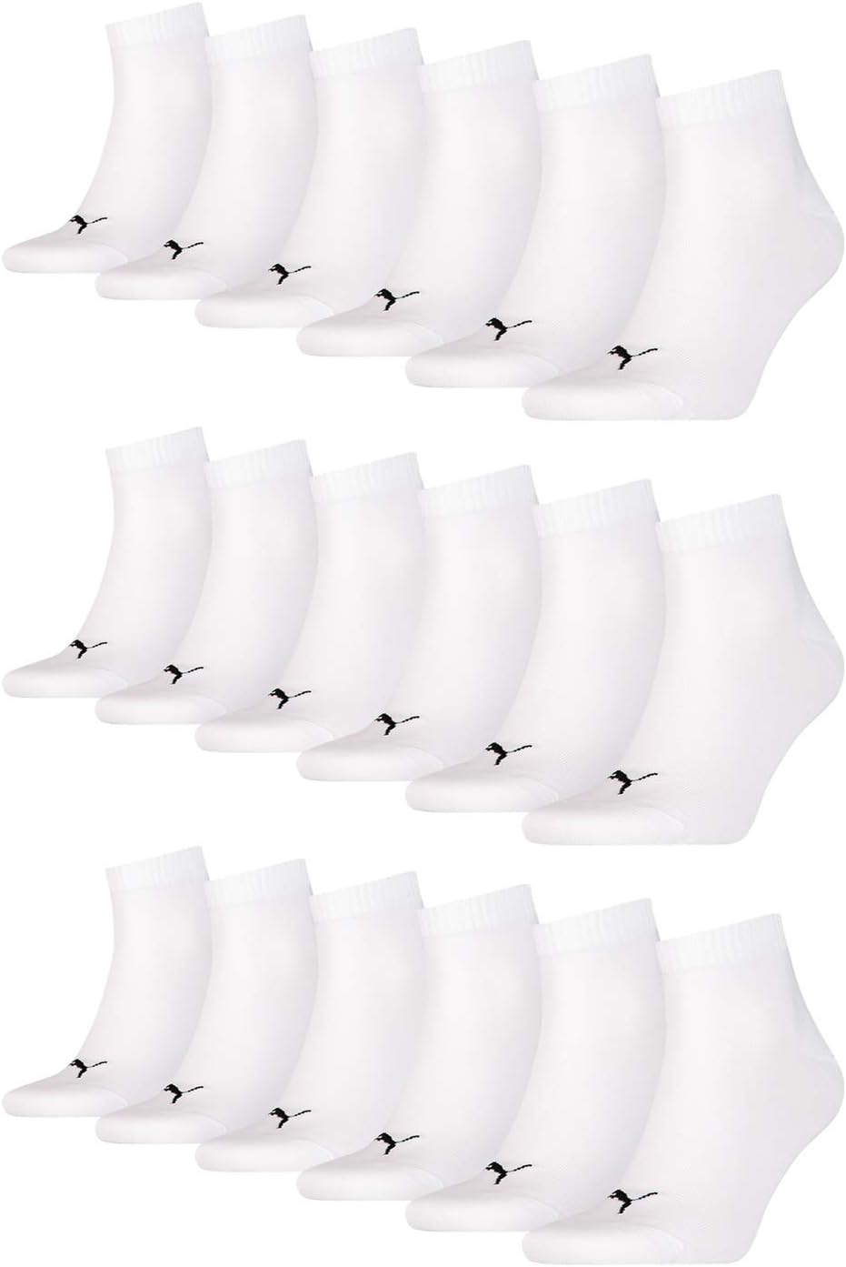 PUMA Unisex Quarters Socken Sportsocken 18 er Pack 43-46 Weiss, 43-46 Weiss