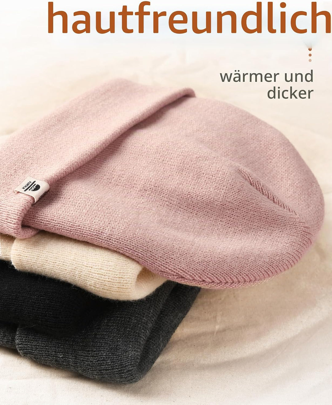 FURTALK Unisex Baby Kleinkind Kind Beanie Strickmütze mit weiches Fleecefutter Warme Wintermütze für
