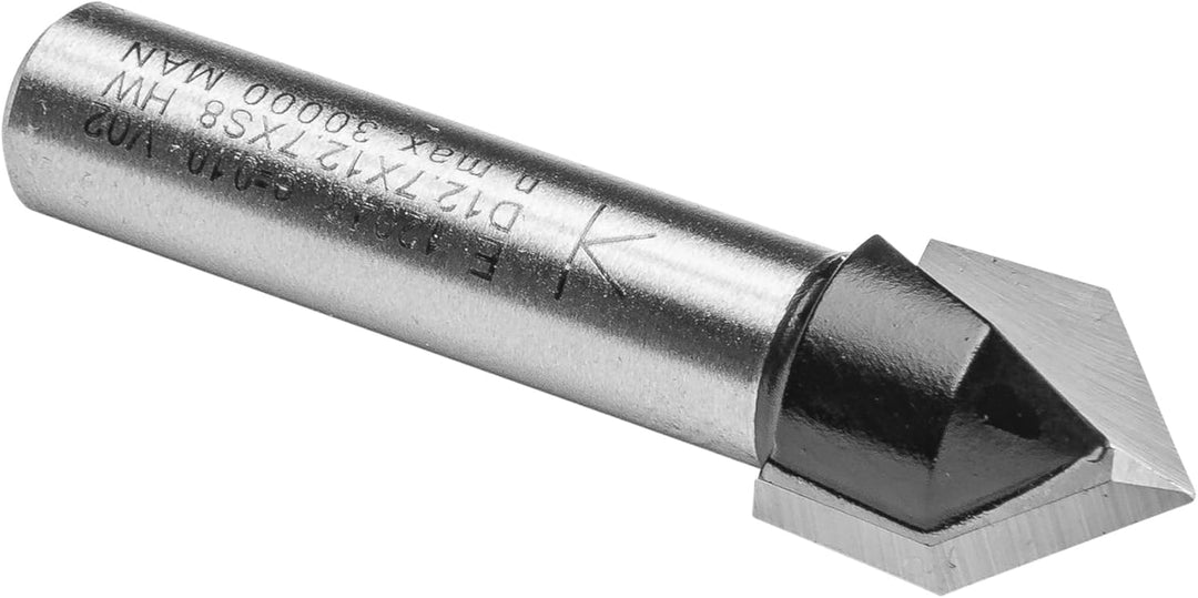 ENT 12048 V-Nutfräser und Schriftenfräser HW, Schaft (S) 8 mm, Durchmesser (D) 12,7 mm, NL 12,7 mm,