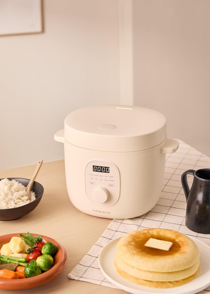 CREATE/RICE COOKER/Multifunktioneller Elektrischer Reiskocher 3L Cremeweiss/Programmierbar bis zu 24