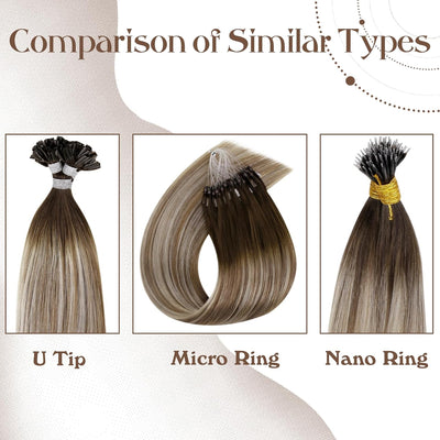 Hetto Extensions Echthaar Microring Ombre Extensions Microring Echthaar Remy Micro Loop Extensions E