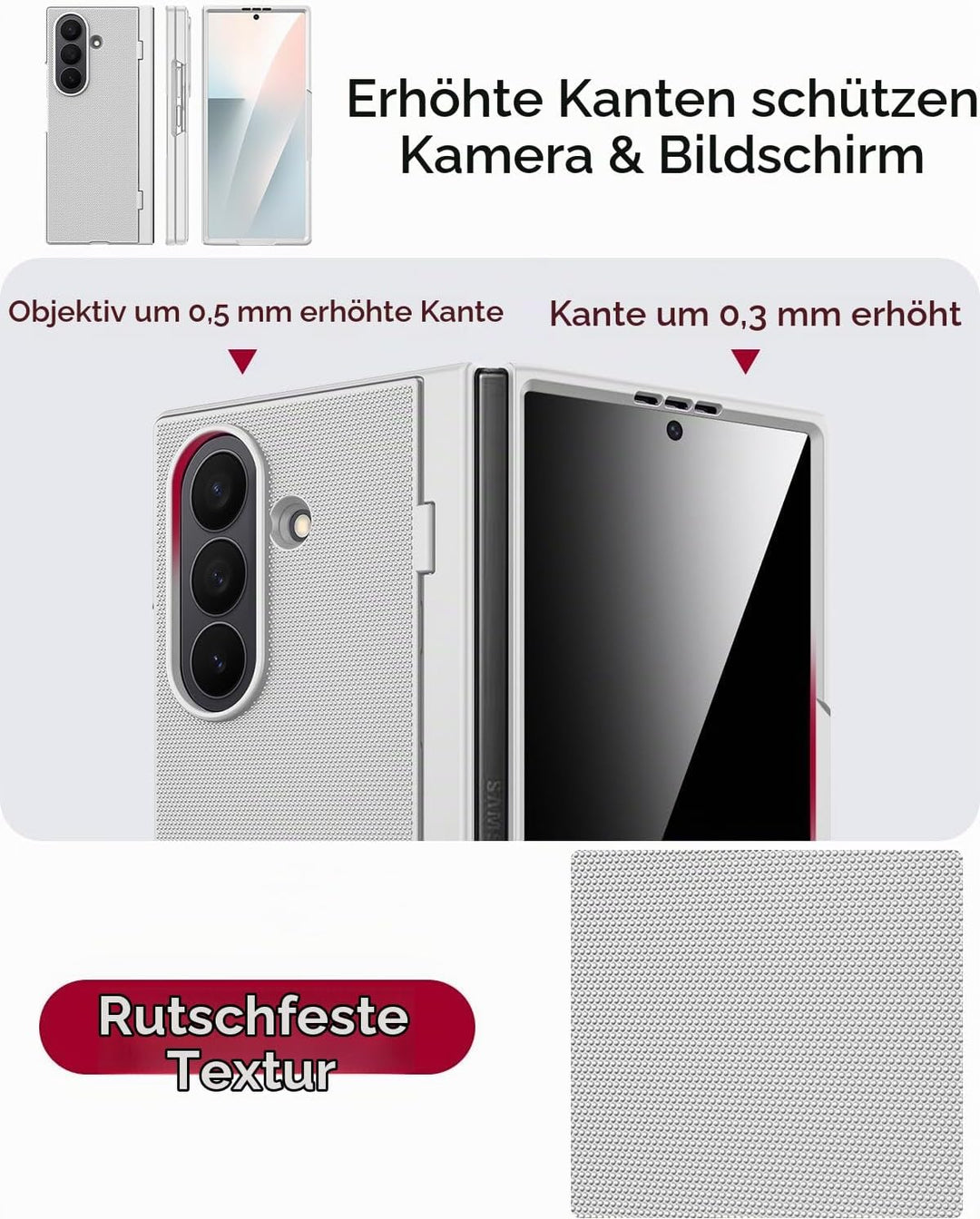 Miimall Handyhülle Kompatibel mit Samsung Galaxy Z Fold 7 Hülle mit Ständer, [Privacy Displayschutz]