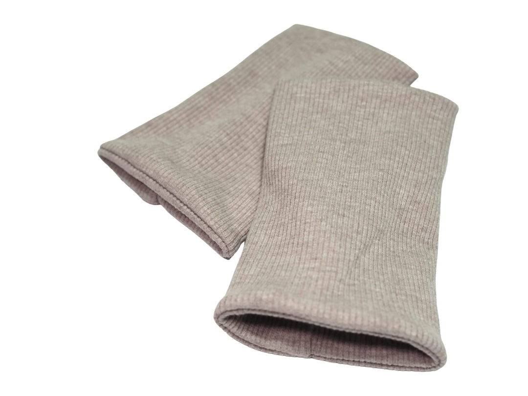 Leichte Pulswärmer aus Baumwoll-Jersey aus 2 Lagen Stoff, Nähwerkstatt Beige, Beige
