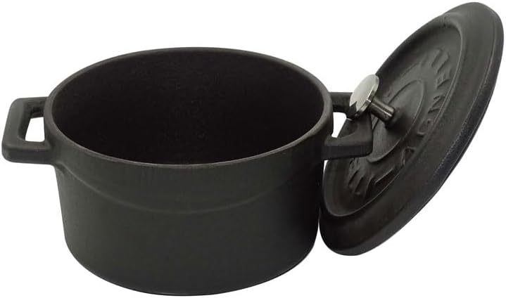 Pentole Agnelli COGHSRP10420M Topf mit Griffen und Deckel, Gusseisen, Mattschwarz, 2,6 l 2.6 litri M