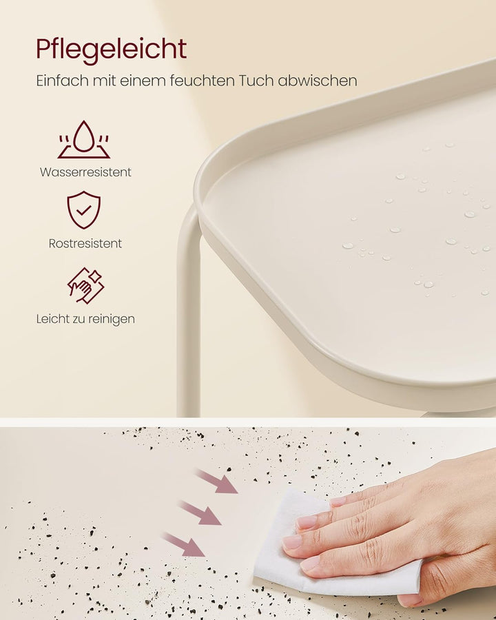 VASAGLE Beistelltisch mit 2 Ebenen, Nachttisch, Sofatisch klein, Couchtisch mit Ablage, modern, für