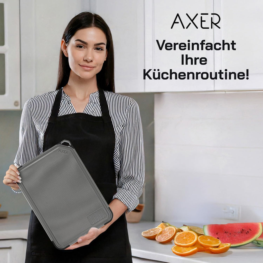 Axer Schneidebrett Kunststoff Gross BPA Frei - Universalgrösse 35x25 cm Küchenbrett Spülmaschinenfes