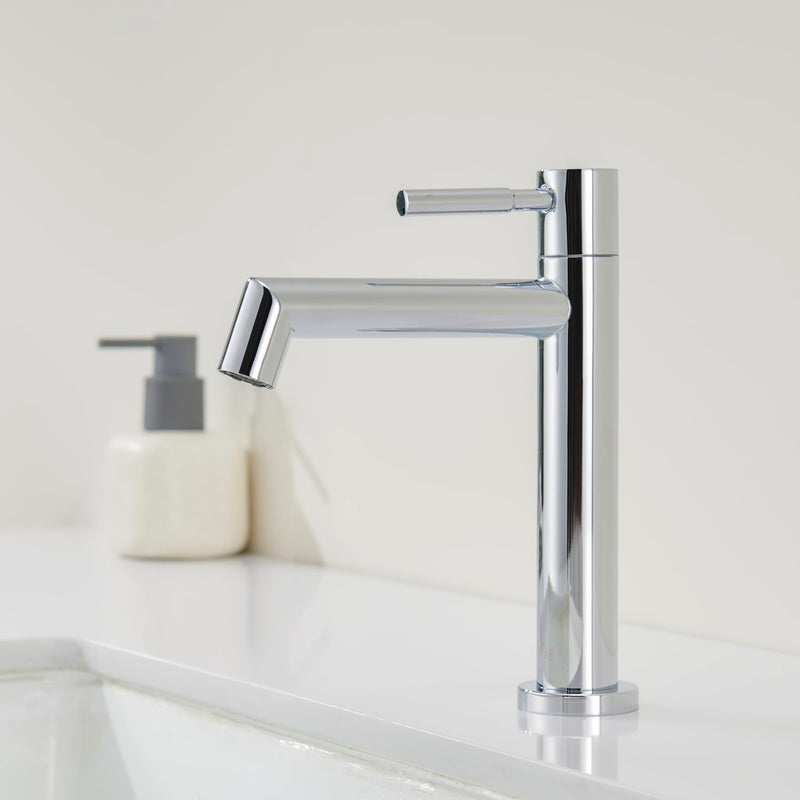 Ulytid Kaltwasserhahn, Chrom Wasserhahn Bad, Einhebel Waschtischarmatur mit Abnehmbarer Sprudler, Ba