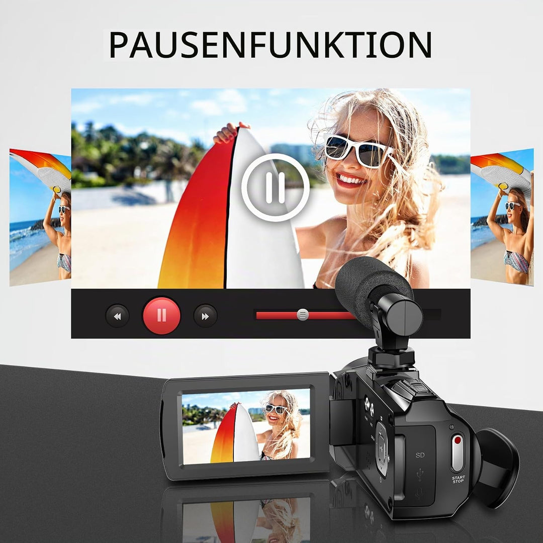 Caméscope vidéo 4K 36 MP Vlogging Caméra Pour Appareil Photo numérique YouTube 30 FPS 3,0 &