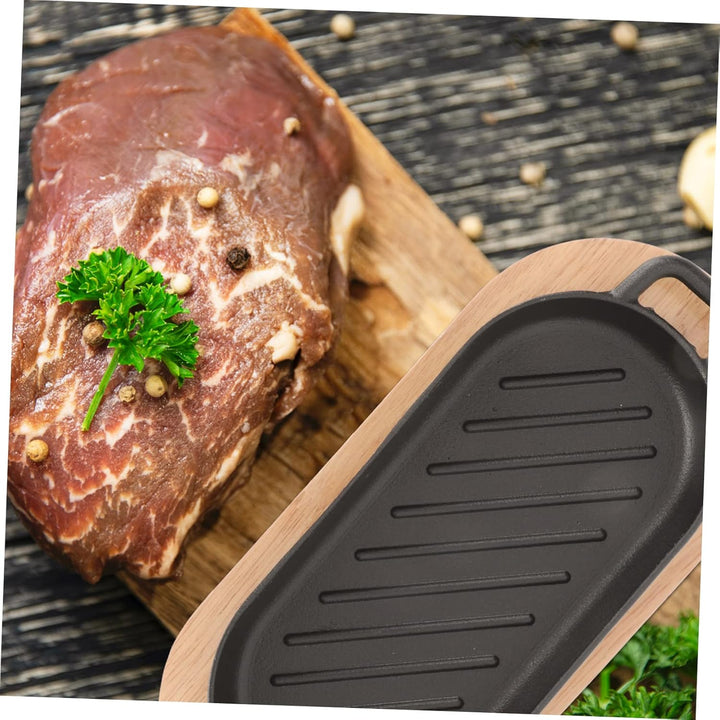 STOBAZA 1 Set Teppanyaki-Skille-Grillplatte Restaurant-Fleisch-Haushaltsplatte Sizzle-Server Antihaf