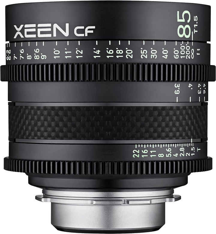 XEEN CF Cinema 85mm T1,5 Canon EF Vollformat – professionelles Cine-Objektiv – Carbon Linsenzylinder