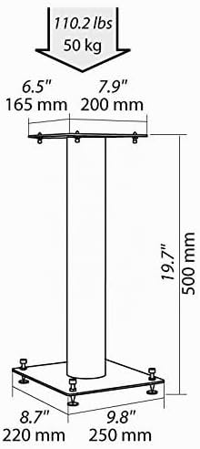 Norstone Lautsprecherständer Stylum, stabil aus Metall, bis 50kg belastbar, Paarpreis (Stylum 1 (50c