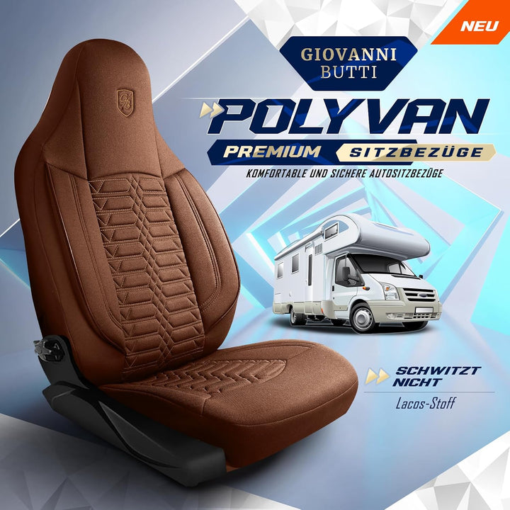 Autositzbezüge Universal für Wohnmobil & Caravan - Vordersitze Auto Sitzbezug aus Lacoste-Stoff, Ter