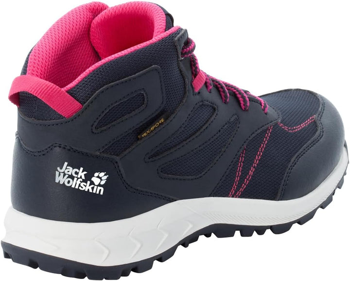 Jack Wolfskin Woodland Texapore Mid K Outdoorschuhe 33 EU Night Blue Pink, 33 EU Night Blue Pink