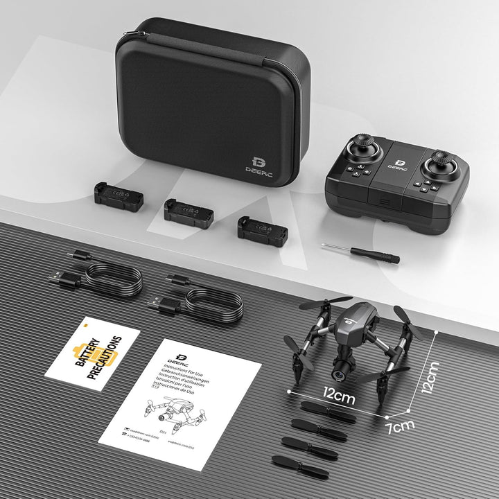 DEERC D21 Mini Drohne mit 1080P Kamera für Kinder, RC Quadcopter mit FPV Übertragung, 3 Batterien, O