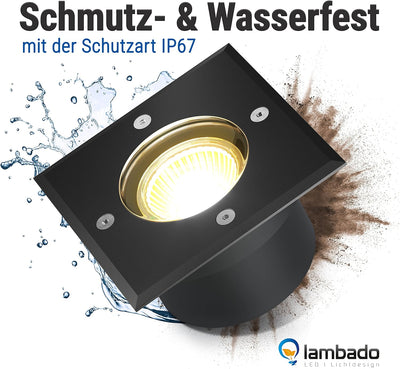 lambado® LED Bodenstrahler für Aussen - extra flach, befahrbar & wasserdicht inkl. 5W Strahler neutr