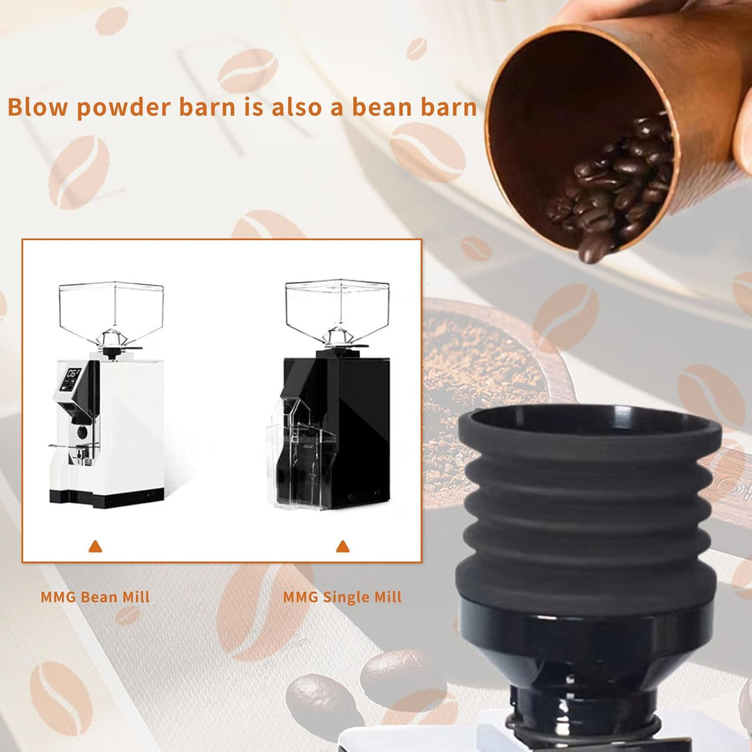 Gugxiom Kaffeemühle Blowing Bean Bin, Aluminiumlegierung Silikon hohe Genauigkeit Wiederverwendbare