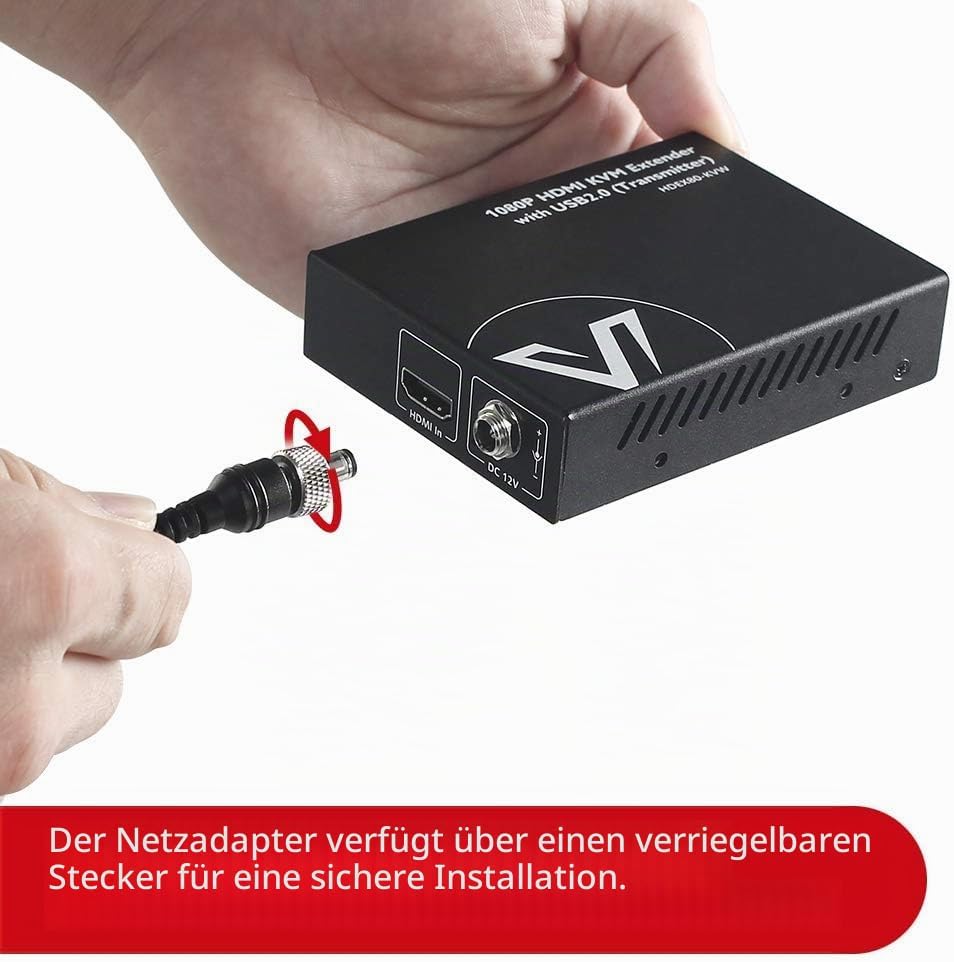 AV Access USB HDMI KVM Extender, 1080P@60Hz bis 80m/260ft über Cat5e/6, 2 USB2.0 Ports für Computer,
