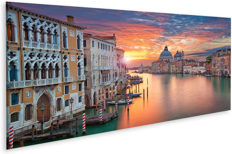 Bild auf Leinwand Venedig im Sonnenlicht Canale Grand Gondoliere Wandbild Poster Kunstdruck Bilder F