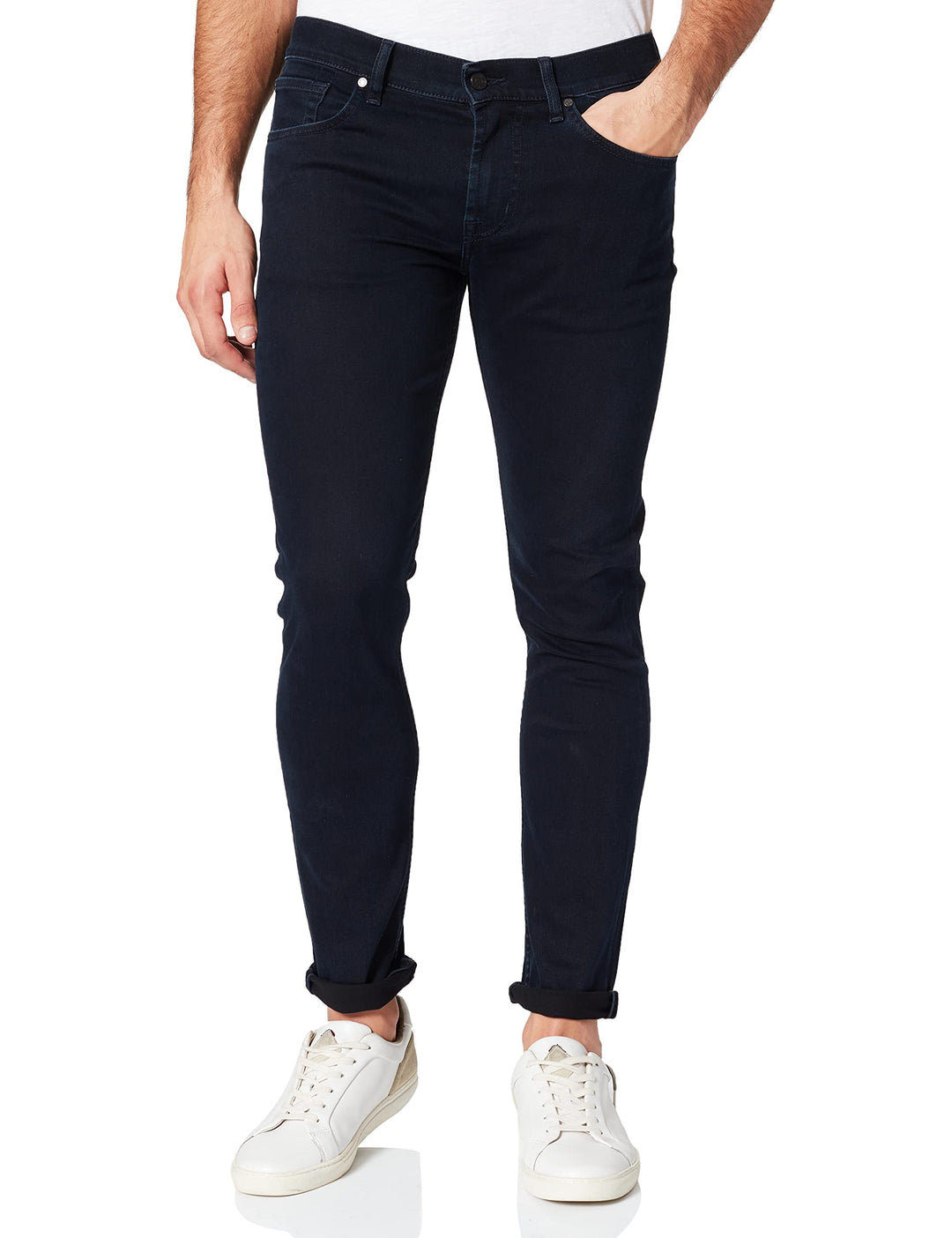 7 For All Mankind Herren Slimmy Tapered Luxe Performance Eco Blue Black Jeans 28W / 30L Dark Blue, 2
