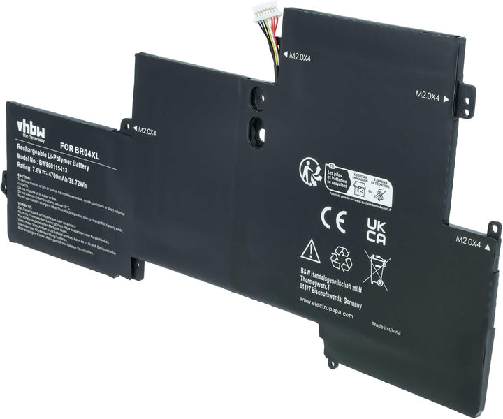 vhbw Akku kompatibel mit HP EliteBook Folio 1020 G1-X0F50US, Folio 1020 G1-X3R41US Notebook (4700mAh