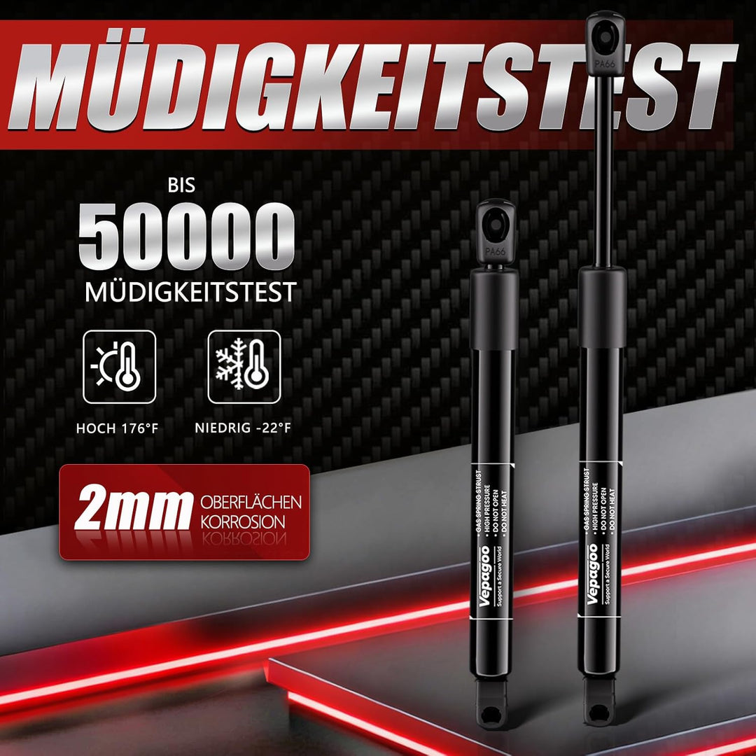 Vepagoo Heckklappendämpfer Gasdruckfedern für Peugeot 307 (3A/C) Schrägheck 2000–2011 kofferraum däm