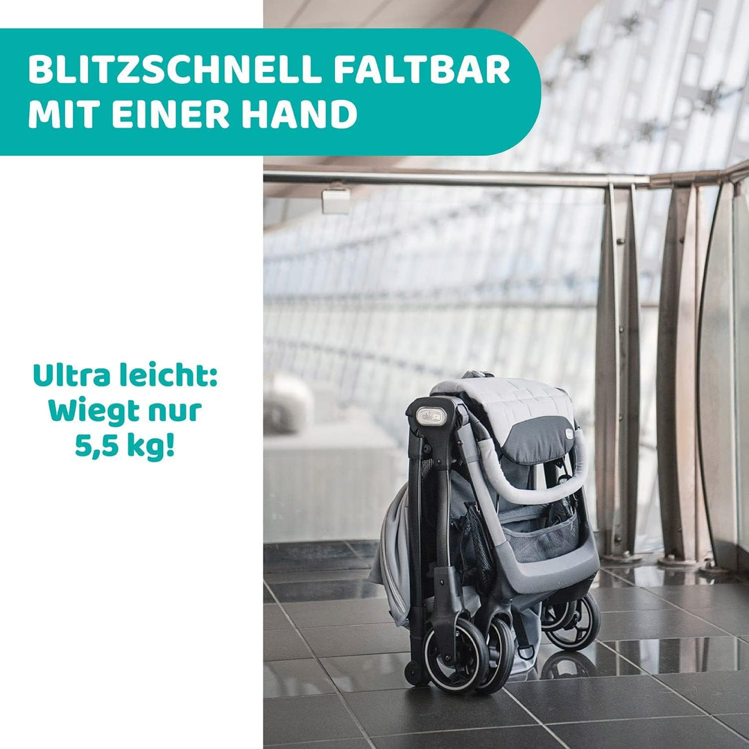 Chicco We Kinderwagen, faltbar, ultraleicht, ab Geburt bis 22 kg, Reise-Kinderwagen, ultra-kompakter