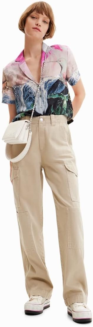 Desigual Damen Casual Pants, Grün