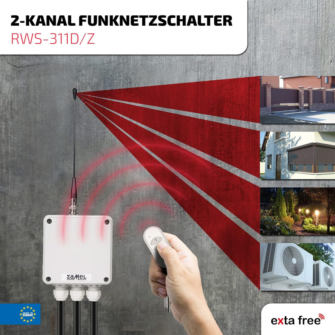 EXTA FREE RWS-311 D/Z RWS 2- Kanal- Funknetzschalter, Set