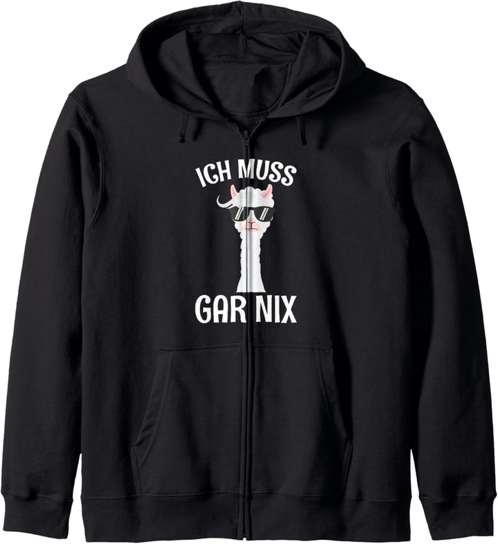 Ich Muss Gar Nix Faules Lama Statement Spruch Kapuzenjacke
