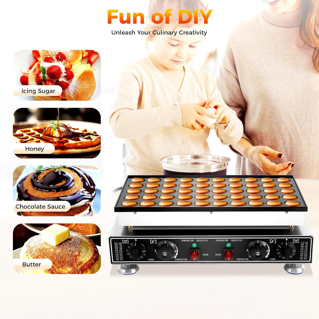50-Loch Muffin-Maschine 1800W Muffin-Maker,Cupcake-Maker antihaftbeschichtet Zimtbrötchen mehr für G