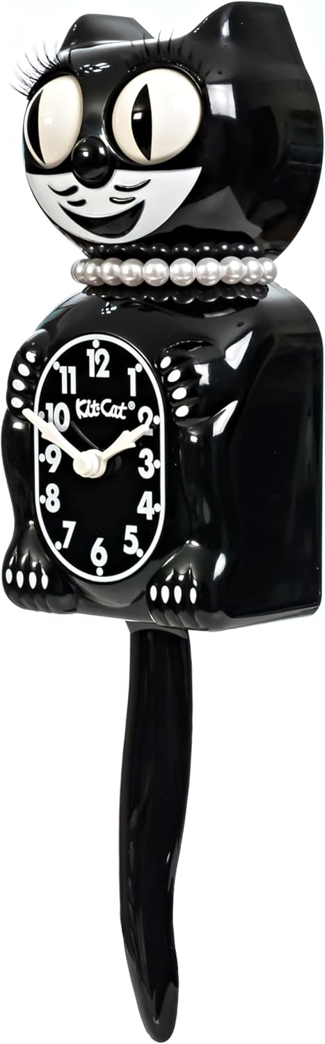 Kit Cat Klock Classic Black Lady Klock, Black, schwarz, Klassisch, Schwarz