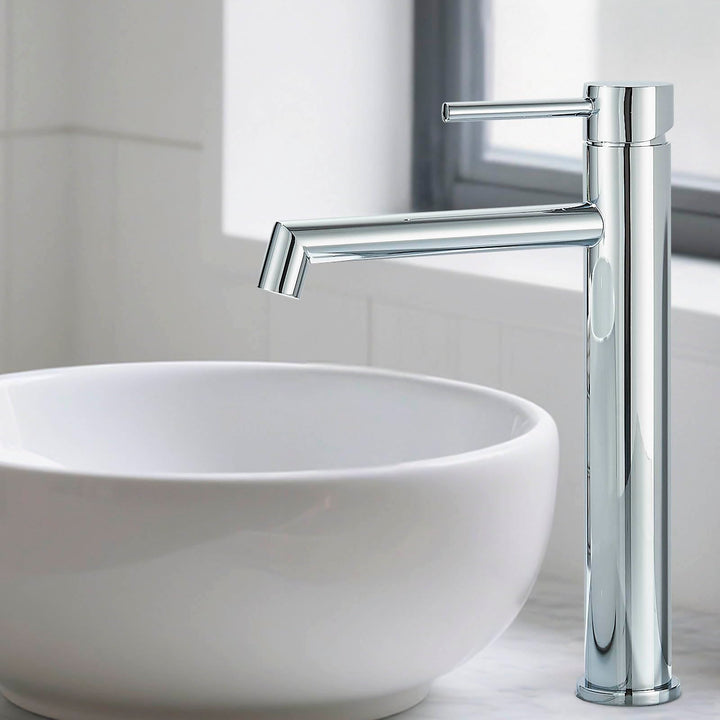Waschtischarmatur chrom Hoch Wasserhahn Bad Badezimmer Waschbecken Armatur Edelstahl Einhebelmischer