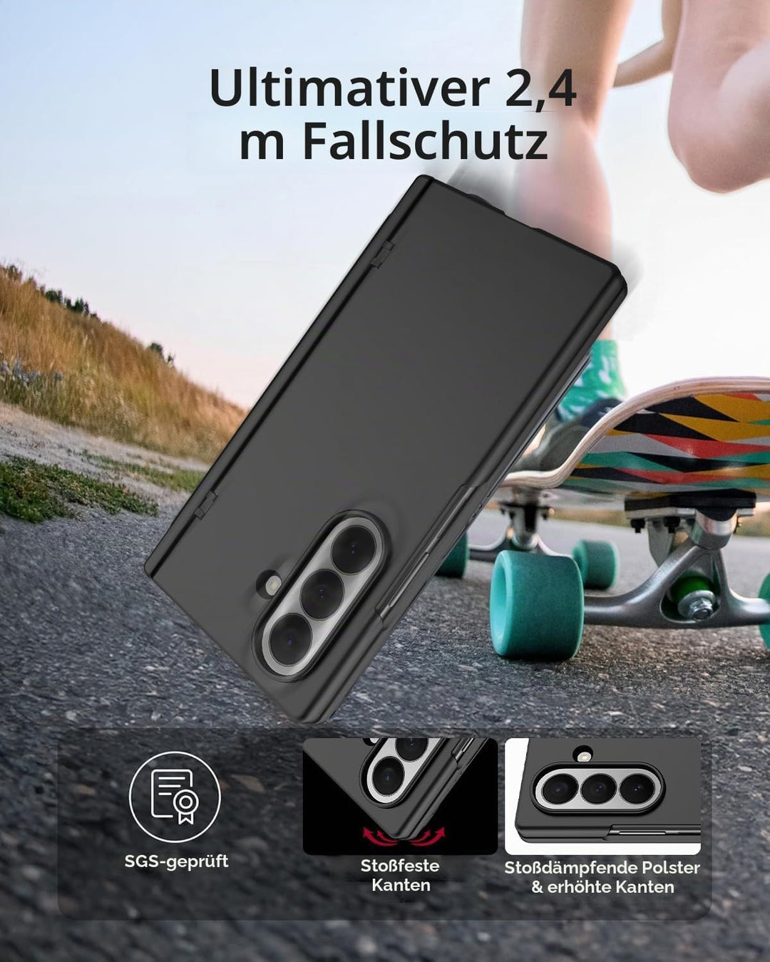 Miimall Magnetisch Hülle Kompatibel mit Samsung Galaxy Z Fold 7 Hülle mit S-Pen &amp;Stifthalter, [Anti-