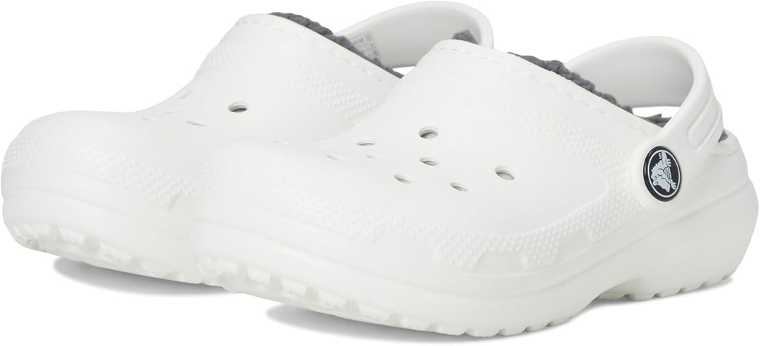 Crocs Unisex Kinder Classic Lined Clog K 23/24 EU Weiss Grau, 23/24 EU Weiß Grau