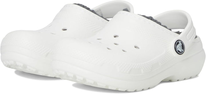 Crocs Unisex Kinder Classic Lined Clog K 19/20 EU Weiss Grau, 19/20 EU Weiß Grau